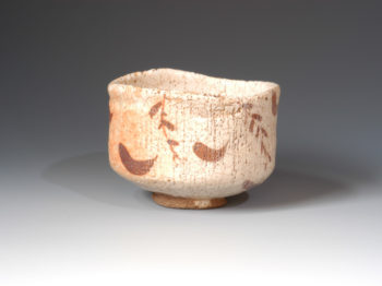 志野茶碗　銘 「みの虫」