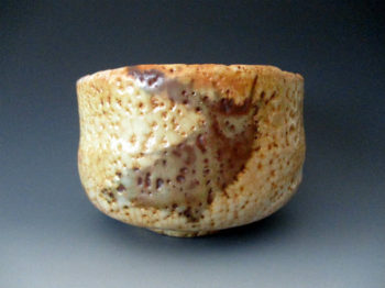 絵志野茶碗　銘「かぜの川」